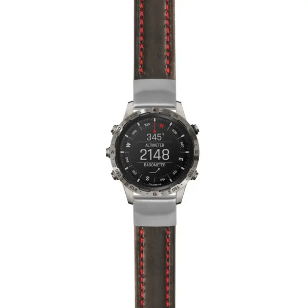 g.mrq.st23 Main Black & Red StrapsCo Heavy Duty Mens Leather Watch Band Strap 20mm