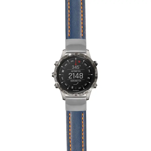 g.mrq.st23 Main Blue & Orange StrapsCo Heavy Duty Mens Leather Watch Band Strap 20mm