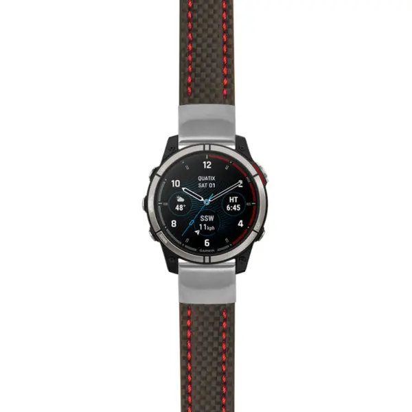 g.qtx7.st25 Main Black & Red StrapsCo Heavy Duty Carbon Fiber Watch Strap 20mm
