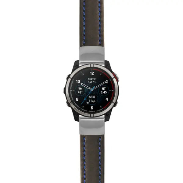 g.qtx7.st23 Main Black & Blue StrapsCo Heavy Duty Mens Leather Watch Band Strap 20mm