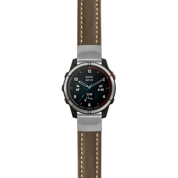 g.qtx7.st23 Main Brown & White StrapsCo Heavy Duty Mens Leather Watch Band Strap 20mm