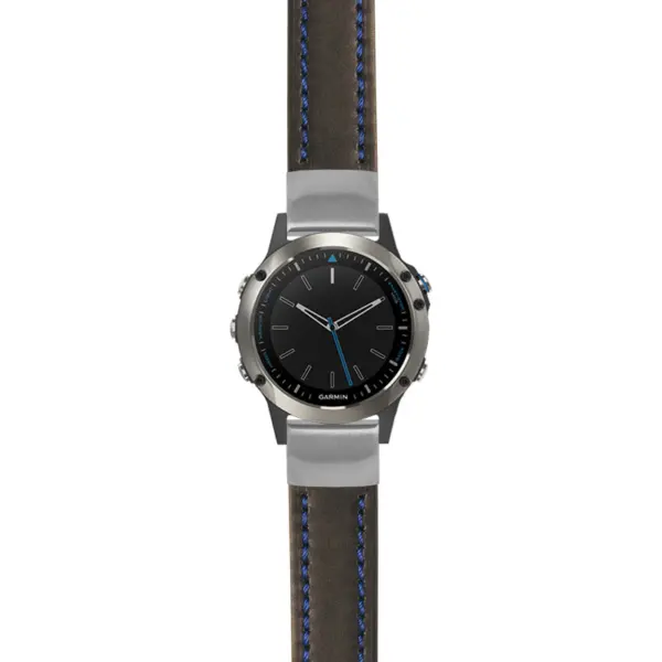 g.qtx5.st23 Main Black & Blue StrapsCo Heavy Duty Mens Leather Watch Band Strap 20mm
