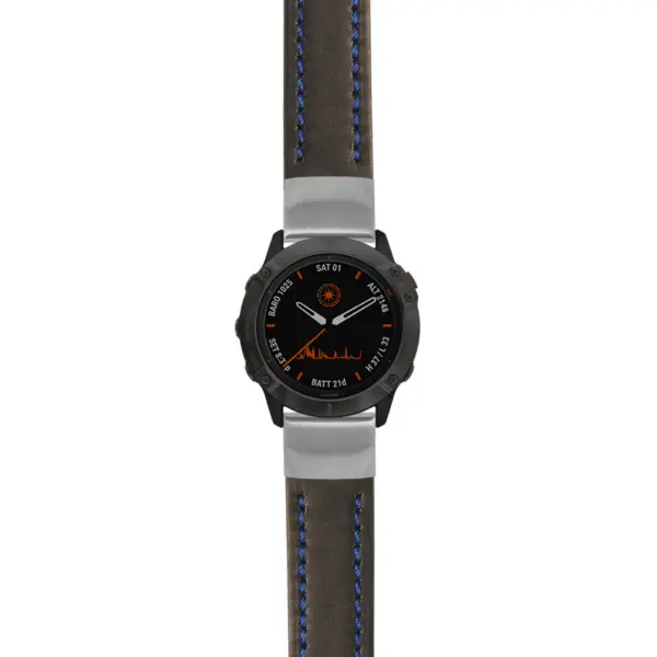 g.f6.st23 Main Black & Blue StrapsCo Heavy Duty Mens Leather Watch Band Strap 20mm