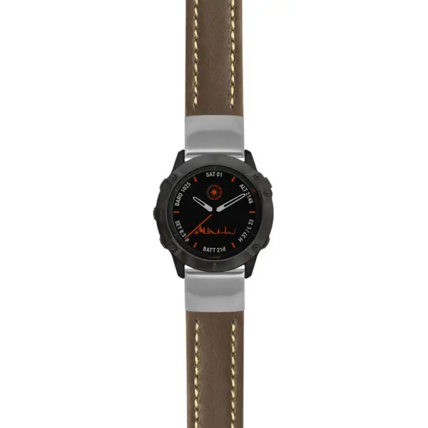 g.f6.st23 Main Brown & White StrapsCo Heavy Duty Mens Leather Watch Band Strap 20mm