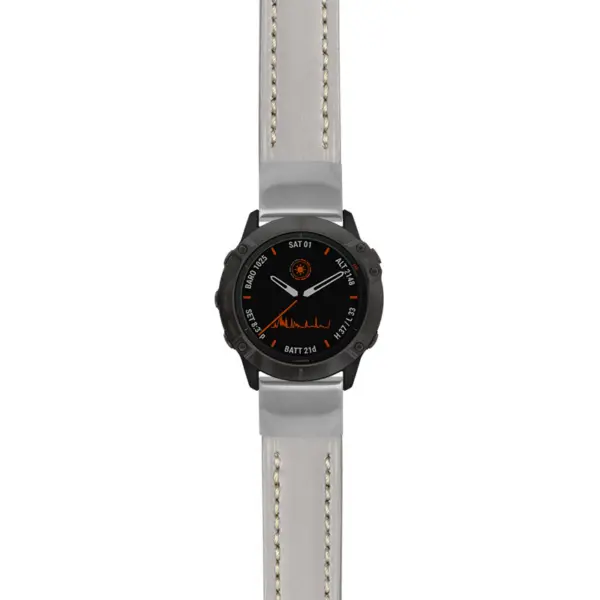 g.f6.st23 Main Grey & White StrapsCo Heavy Duty Mens Leather Watch Band Strap 20mm