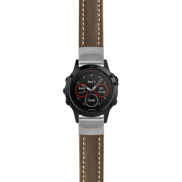 g.f5.st23 Main Brown & White StrapsCo Heavy Duty Mens Leather Watch Band Strap 20mm