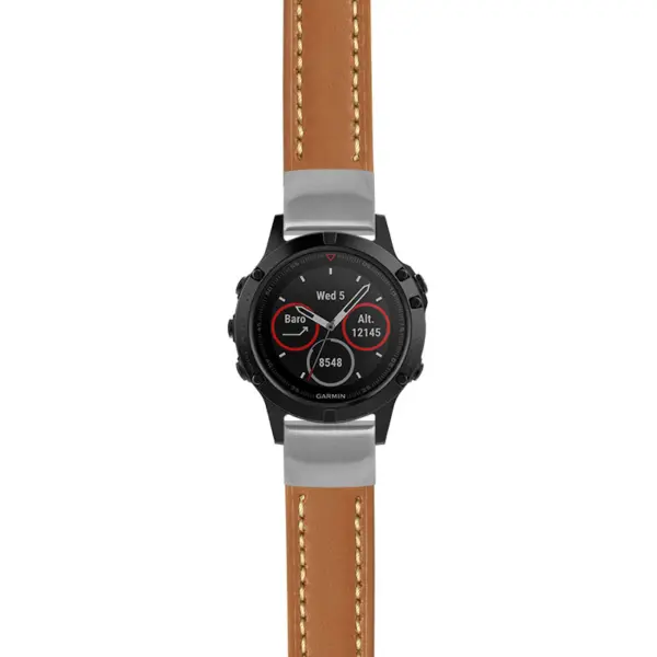g.f5.st23 Main Tan & White StrapsCo Heavy Duty Mens Leather Watch Band Strap 20mm