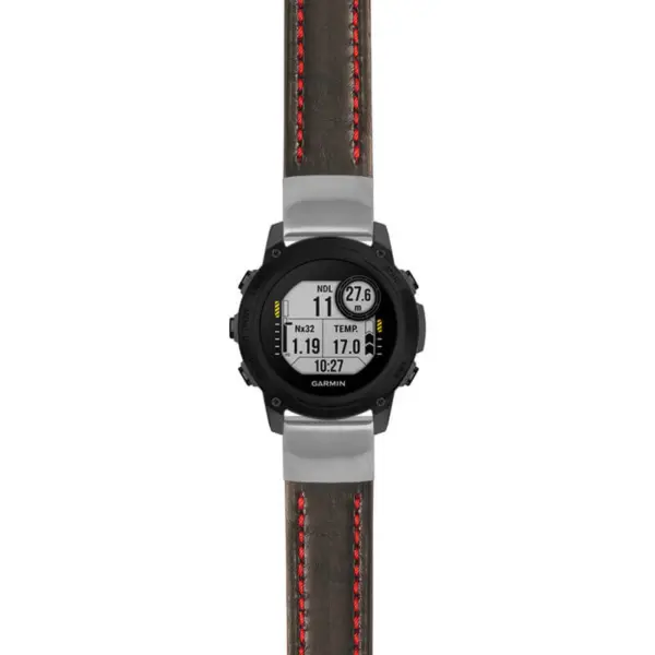 g.dg1.st23 Main Black & Red StrapsCo Heavy Duty Mens Leather Watch Band Strap 20mm