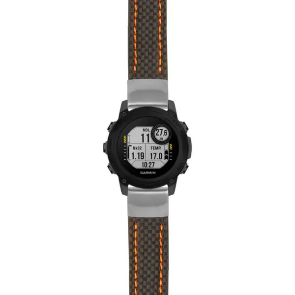 g.dg1.st25 Main Black & Orange StrapsCo Heavy Duty Carbon Fiber Watch Strap 20mm