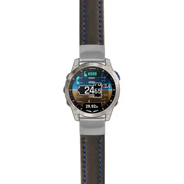 g.d2m1.st23 Main Black & Blue StrapsCo Heavy Duty Mens Leather Watch Band Strap 20mm