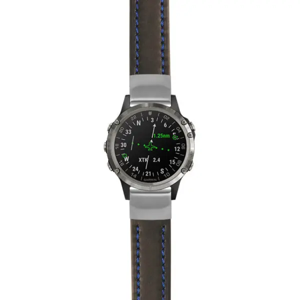 g.d2d.st23 Main Black & Blue StrapsCo Heavy Duty Mens Leather Watch Band Strap 20mm