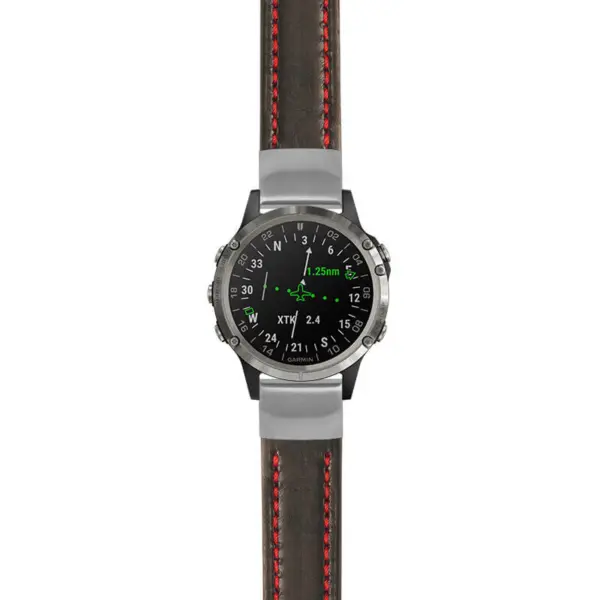g.d2d.st23 Main Black & Red StrapsCo Heavy Duty Mens Leather Watch Band Strap 20mm