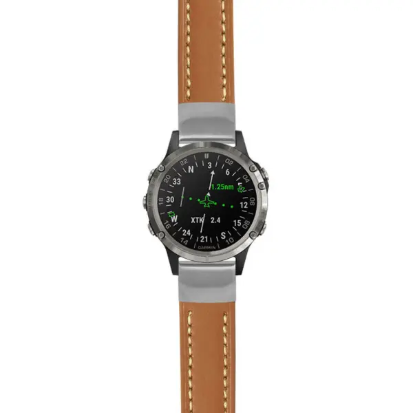 g.d2d.st23 Main Tan & White StrapsCo Heavy Duty Mens Leather Watch Band Strap 20mm