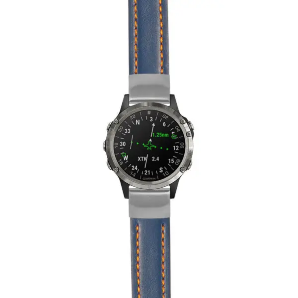 g.d2d.st23 Main Blue & Orange StrapsCo Heavy Duty Mens Leather Watch Band Strap 20mm