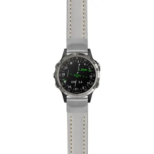 g.d2d.st23 Main Grey & White StrapsCo Heavy Duty Mens Leather Watch Band Strap 20mm