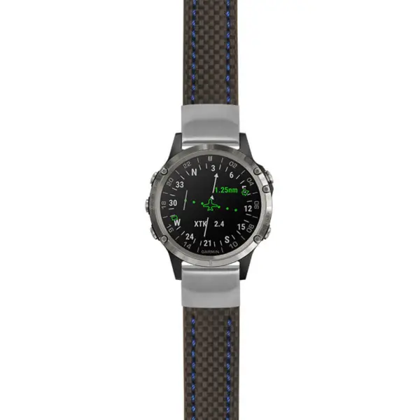 g.d2d.st25 Main Black & Blue StrapsCo Heavy Duty Carbon Fiber Watch Strap 20mm