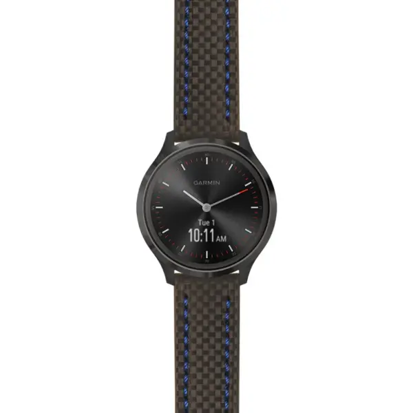 g.vmov3.st25 Main Black & Blue StrapsCo Heavy Duty Carbon Fiber Watch Strap 20mm