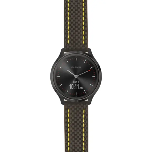 g.vmov3.st25 Main Black & Yellow StrapsCo Heavy Duty Carbon Fiber Watch Strap 20mm