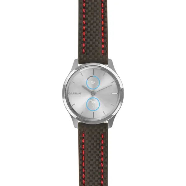 g.lux.st25 Main Black & Red StrapsCo Heavy Duty Carbon Fiber Watch Strap 20mm