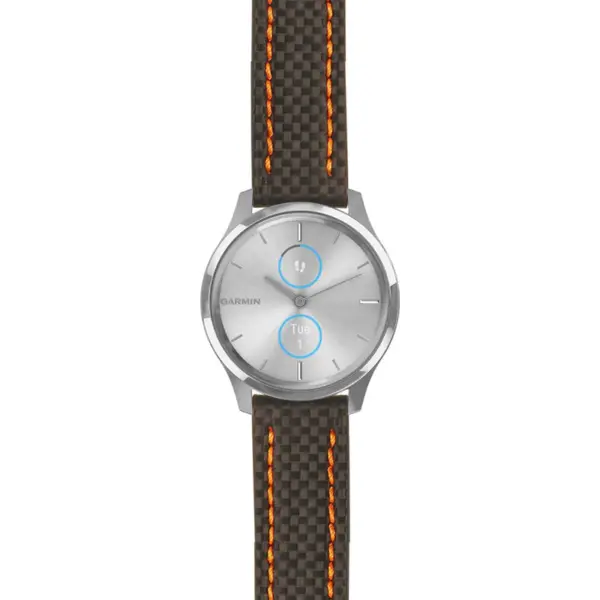 g.lux.st25 Main Black & Orange StrapsCo Heavy Duty Carbon Fiber Watch Strap 20mm