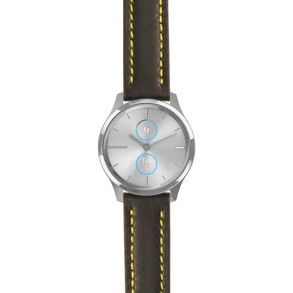 g.lux.st23 Main Black & Yellow StrapsCo Heavy Duty Mens Leather Watch Band Strap 20mm