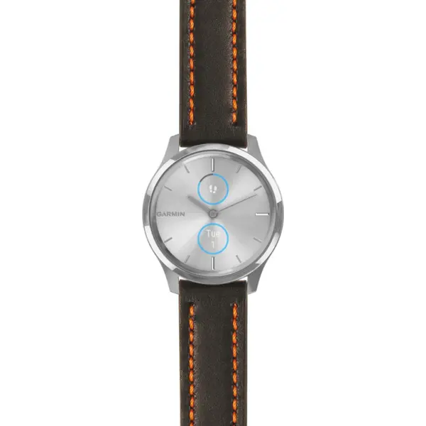 g.lux.st23 Main Black & Orange StrapsCo Heavy Duty Mens Leather Watch Band Strap 20mm