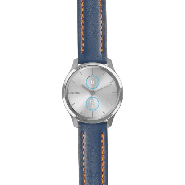 g.lux.st23 Main Blue & Orange StrapsCo Heavy Duty Mens Leather Watch Band Strap 20mm