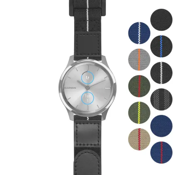g.lux.nt13 Gallery Black & White StrapsCo Hook and Loop Explorer Watch Band Strap Nylon Velcro NATO 20mm