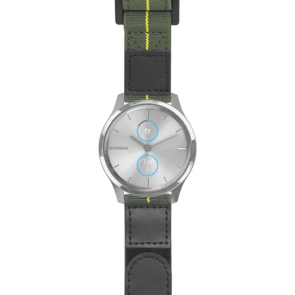 g.lux.nt13 Main Green & Yellow StrapsCo Hook and Loop Explorer Watch Band Strap Nylon Velcro NATO 20mm