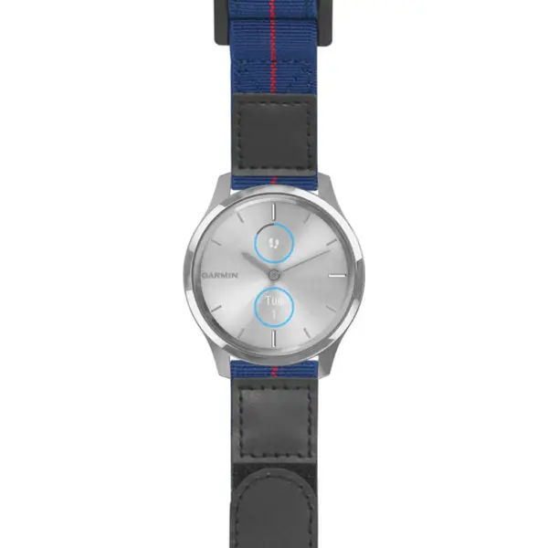 g.lux.nt13 Main Blue & Red StrapsCo Hook and Loop Explorer Watch Band Strap Nylon Velcro NATO 20mm