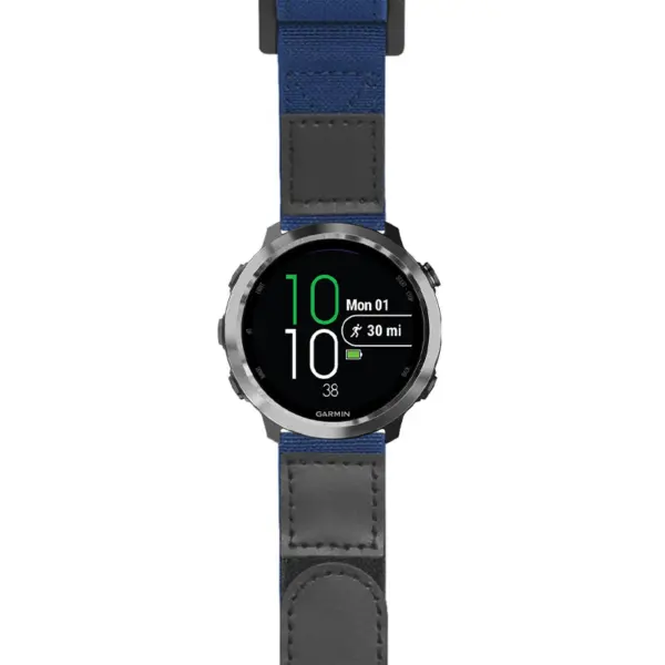 g.f645.nt13 Main Blue StrapsCo Hook and Loop Explorer Watch Band Strap Nylon Velcro NATO 20mm
