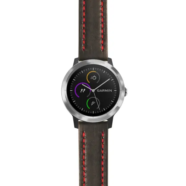 g.viv3.st23 Main Black & Red StrapsCo Heavy Duty Mens Leather Watch Band Strap 20mm