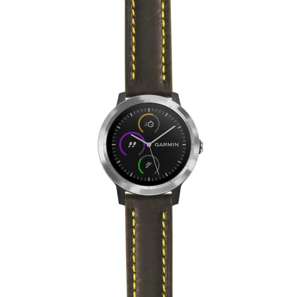g.viv3.st23 Main Black & Yellow StrapsCo Heavy Duty Mens Leather Watch Band Strap 20mm