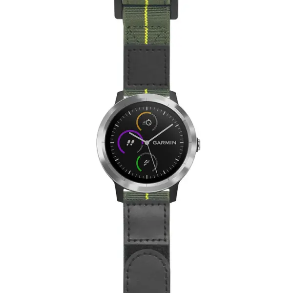 g.viv3.nt13 Main Green & Yellow StrapsCo Hook and Loop Explorer Watch Band Strap Nylon Velcro NATO 20mm