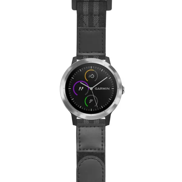 g.viv3.nt13 Main Black & Gray StrapsCo Hook and Loop Explorer Watch Band Strap Nylon Velcro NATO 20mm