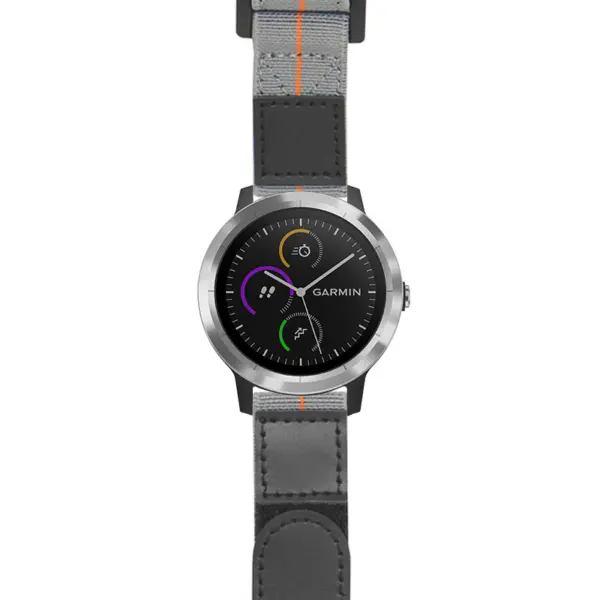 g.viv3.nt13 Main Gray & Orange StrapsCo Hook and Loop Explorer Watch Band Strap Nylon Velcro NATO 20mm