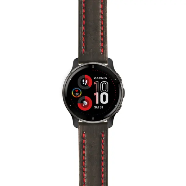 g.v2p.st23 Main Black & Red StrapsCo Heavy Duty Mens Leather Watch Band Strap 20mm