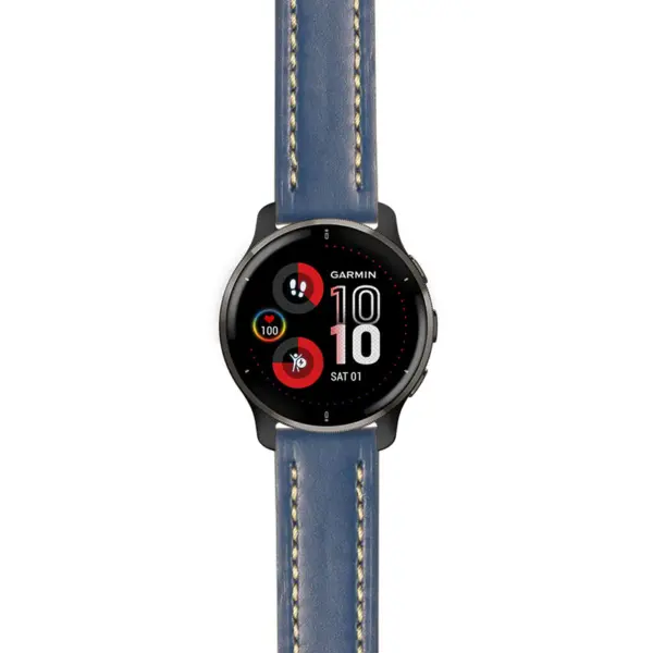 g.v2p.st23 Main Blue & White StrapsCo Heavy Duty Mens Leather Watch Band Strap 20mm