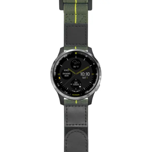 g.d2a.nt13 Main Green & Yellow StrapsCo Hook and Loop Explorer Watch Band Strap Nylon Velcro NATO 20mm