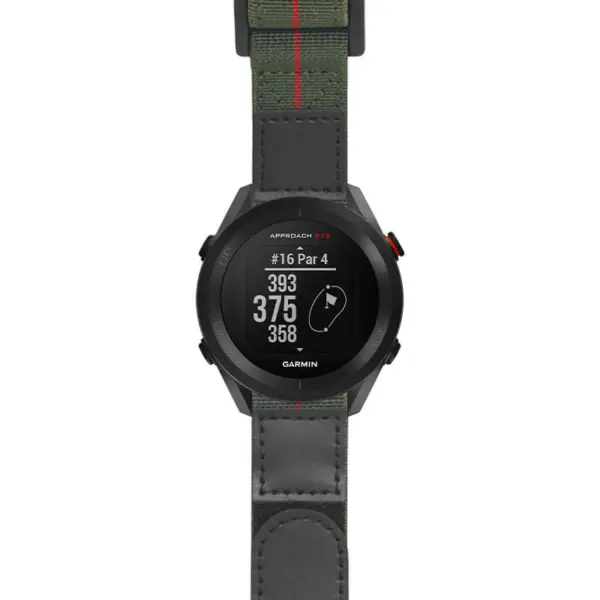 g.as12.nt13 Main Green & Red StrapsCo Hook and Loop Explorer Watch Band Strap Nylon Velcro NATO 20mm