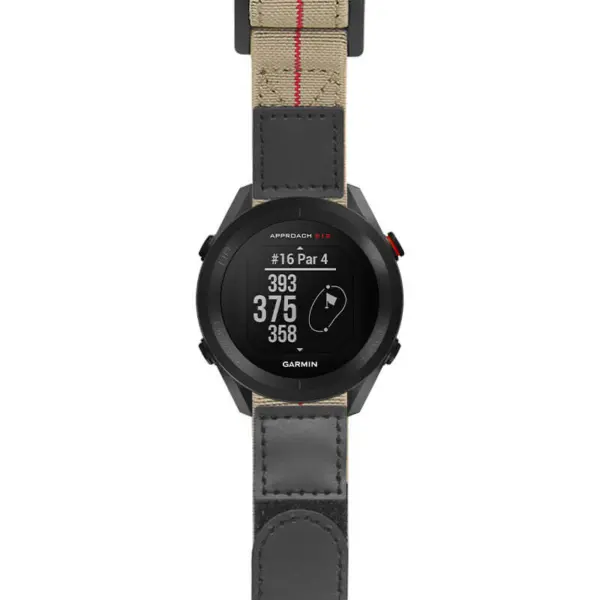 g.as12.nt13 Main Khaki & Red StrapsCo Hook and Loop Explorer Watch Band Strap Nylon Velcro NATO 20mm