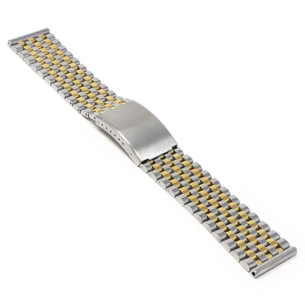 m.bd2 .2t Angle Two Tone StrapsCo Stainless Steel Vintage Beads of Rice Bracelet Quick Release Strap 18mm 19mm 20mm 21mm 22mm 1
