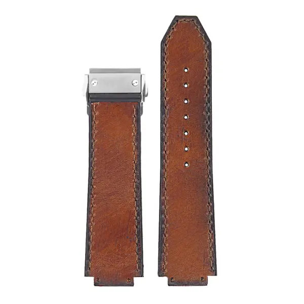 DASSARI Vintage Mahogany Leather Strap for Hublot Big Bang #4