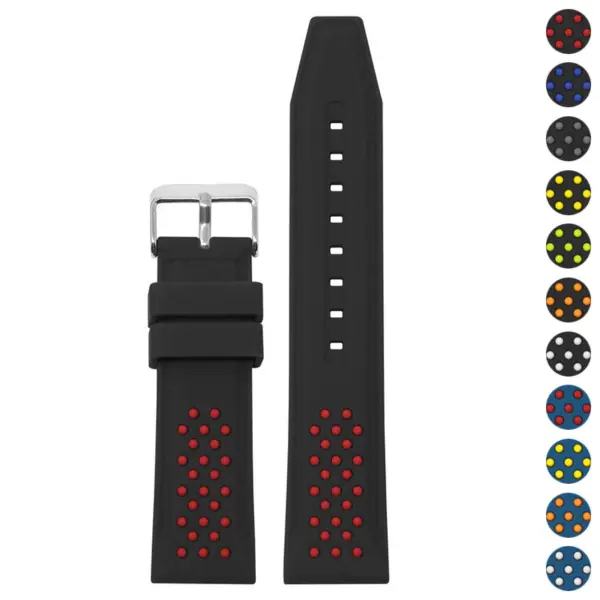 Contrasting Perforated Rubber Strap For MoonSwatch #1