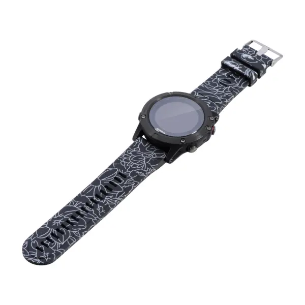 g.r31.h Alt Chrome Flowers StrapsCo QuickFit 22 Silicone Rubber Watch Band Strap for Garmin Fenix 5 Forerunner 935 Instinct