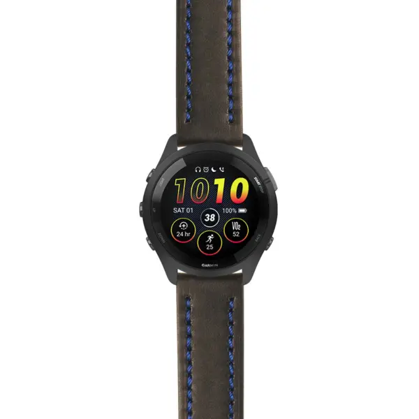 g.f265.st23 Main Black & Blue StrapsCo Heavy Duty Mens Leather Watch Band Strap 20mm