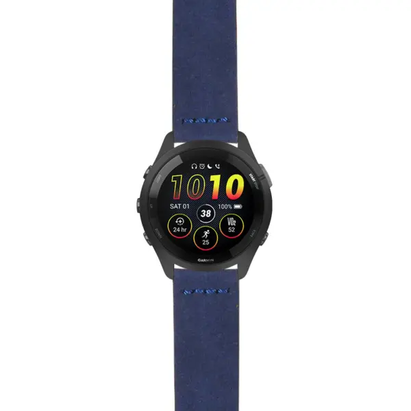 g.f265.st29 Main Blue StrapsCo Heavy Duty Suede Watch Strap 20mm