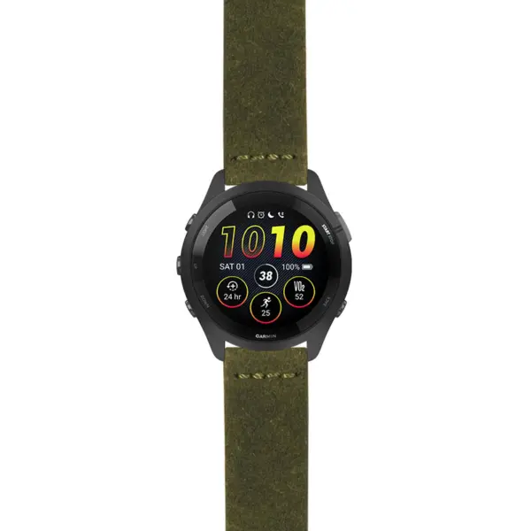 g.f265.st29 Main Green StrapsCo Heavy Duty Suede Watch Strap 20mm