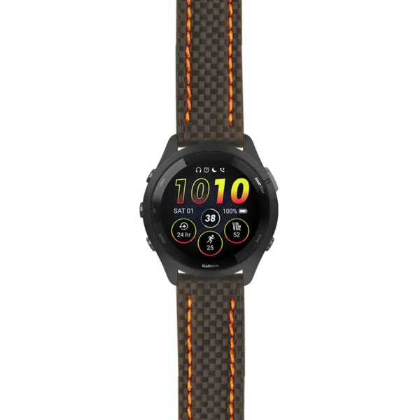 g.f265.st25 Main Black & Orange StrapsCo Heavy Duty Carbon Fiber Watch Strap 20mm