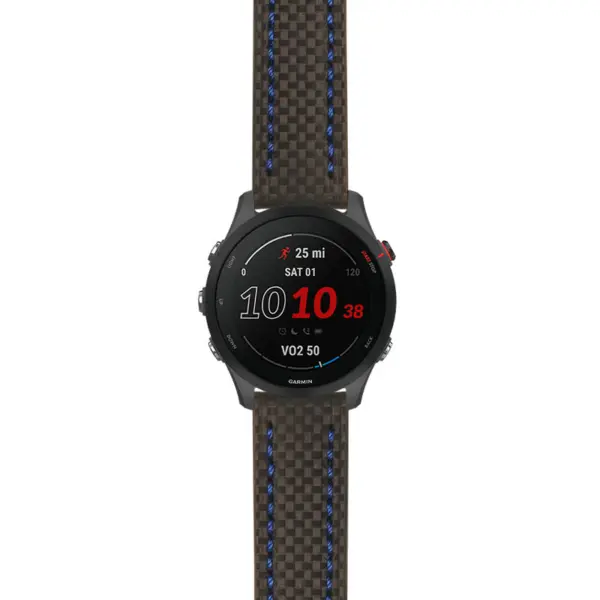 g.f255.st25 Main Black & Blue StrapsCo Heavy Duty Carbon Fiber Watch Strap 20mm